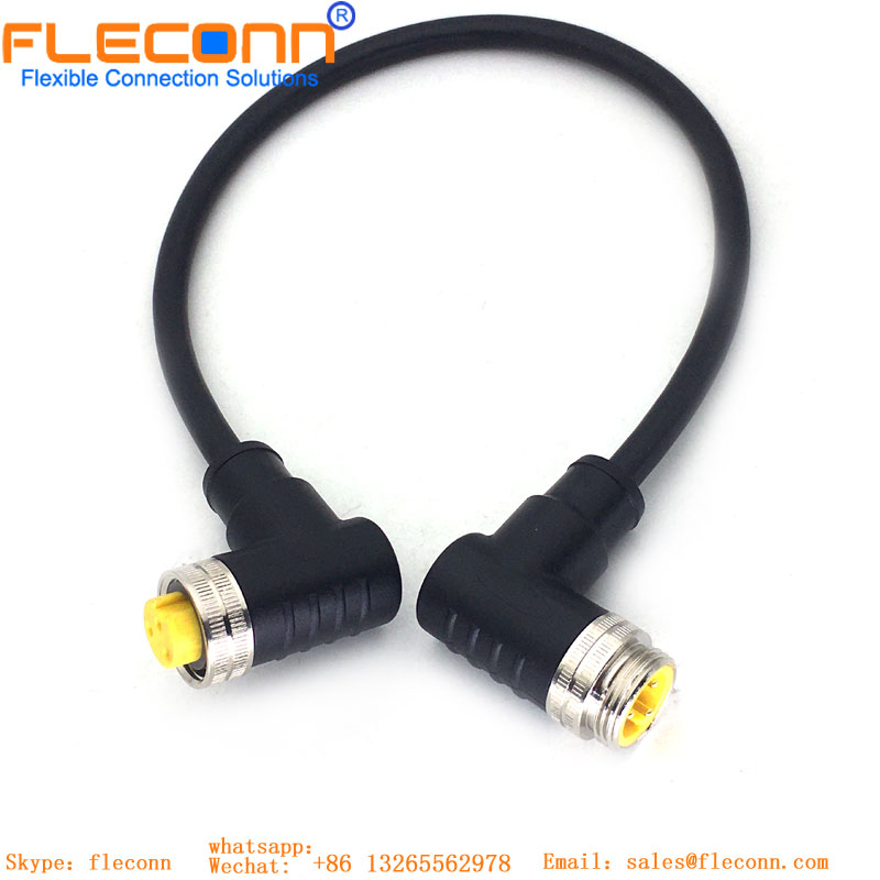 M12 ethernet industrial X codificou o cabo impermeável do conector 8Pin fêmea
