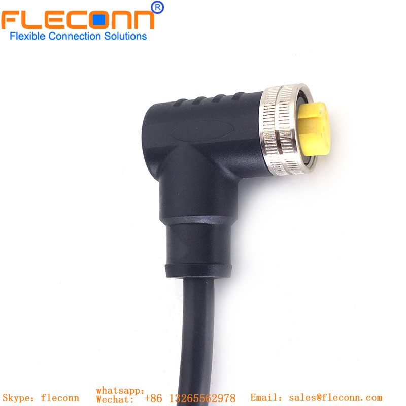 M12 ethernet industrial X codificou o cabo impermeável do conector 8Pin fêmea