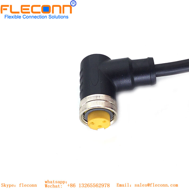 M12 ethernet industrial X codificou o cabo impermeável do conector 8Pin fêmea