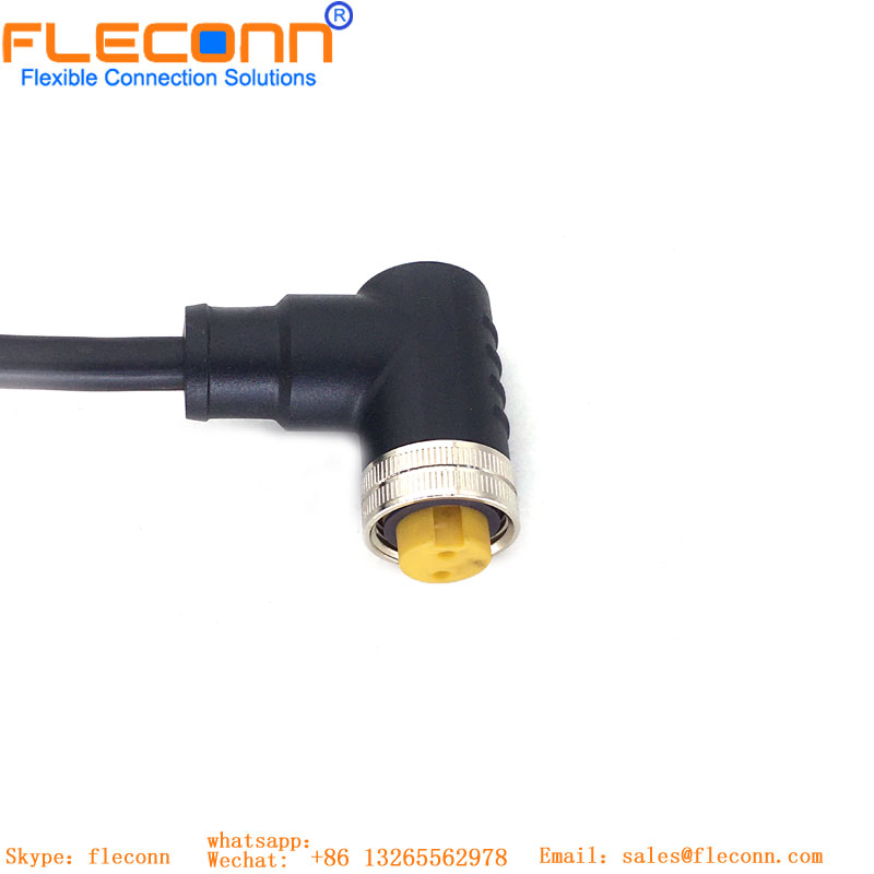 M12 ethernet industrial X codificou o cabo impermeável do conector 8Pin fêmea