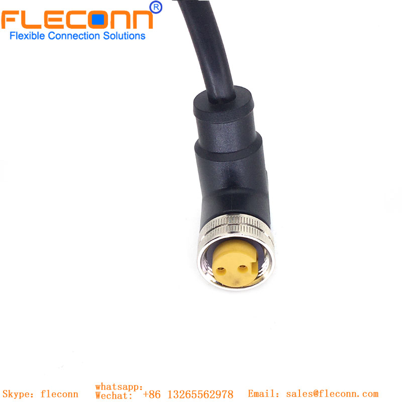 M12 ethernet industrial X codificou o cabo impermeável do conector 8Pin fêmea