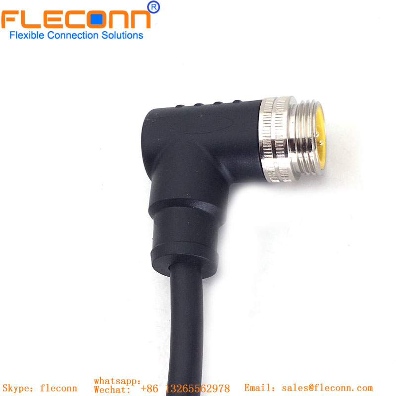 M12 ethernet industrial X codificou o cabo impermeável do conector 8Pin fêmea