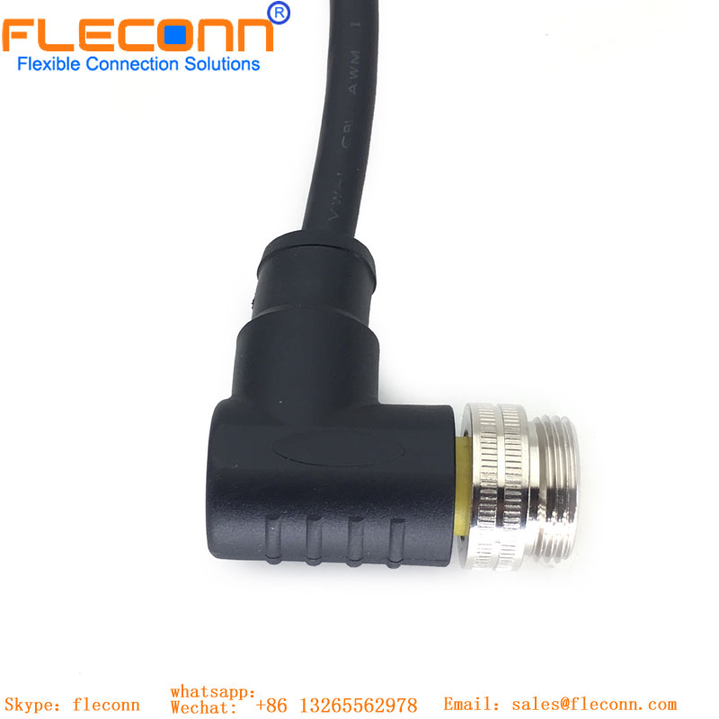 M12 ethernet industrial X codificou o cabo impermeável do conector 8Pin fêmea