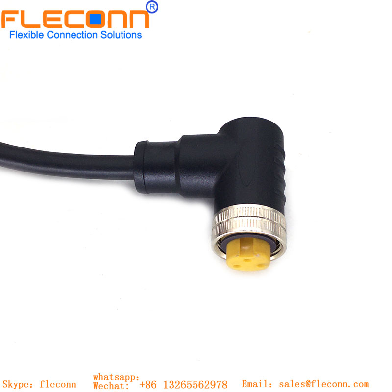 M12 ethernet industrial X codificou o cabo impermeável do conector 8Pin fêmea