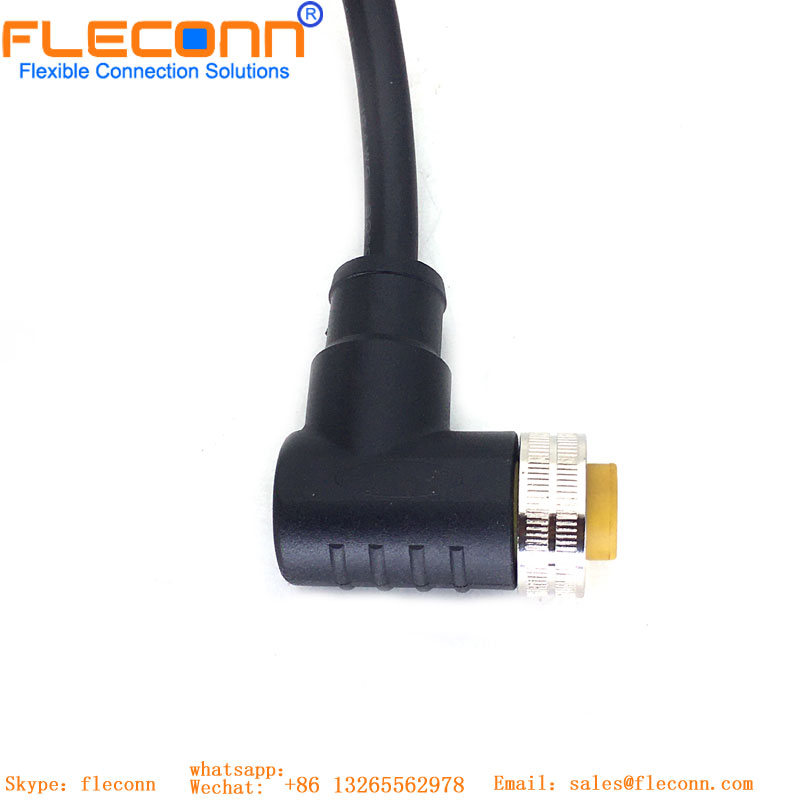 M12 ethernet industrial X codificou o cabo impermeável do conector 8Pin fêmea