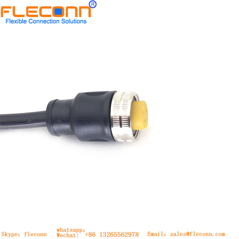 M12 ethernet industrial X codificou o cabo impermeável do conector 8Pin fêmea