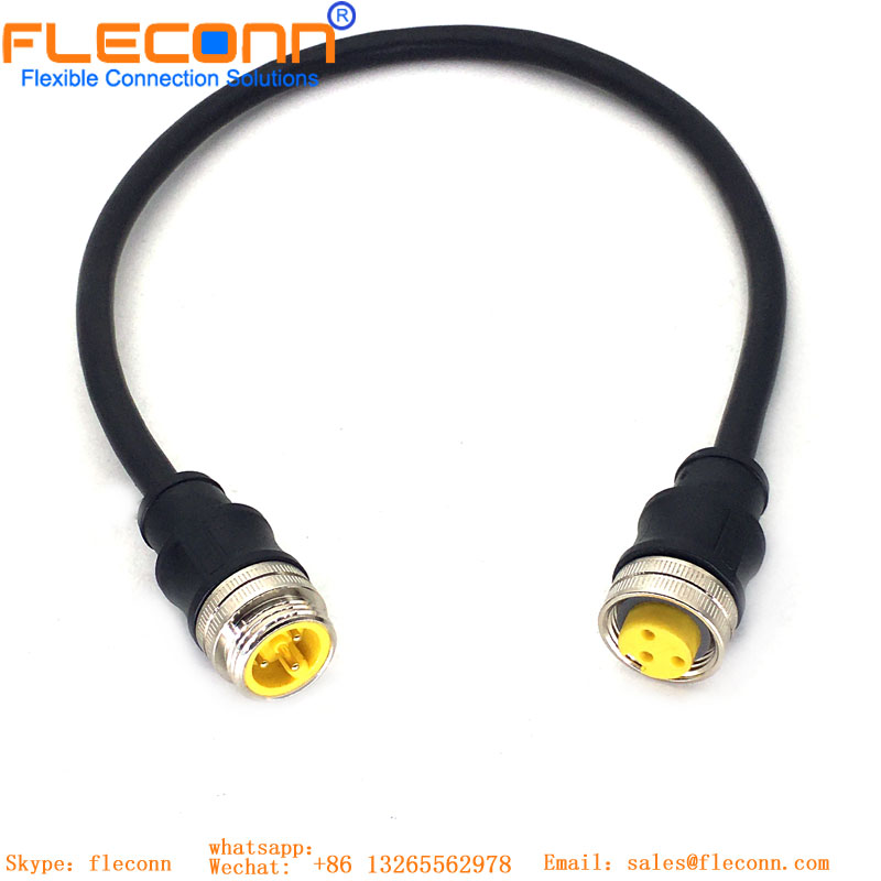 M12 ethernet industrial X codificou o cabo impermeável do conector 8Pin fêmea