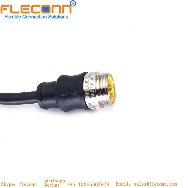 M12 ethernet industrial X codificou o cabo impermeável do conector 8Pin fêmea
