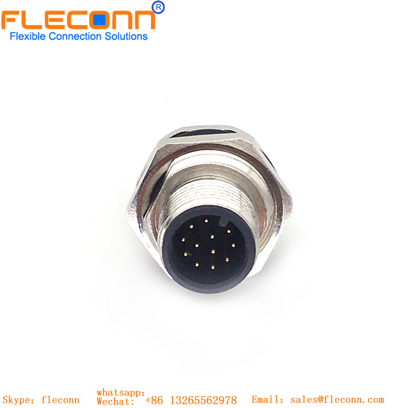 Conector fêmea para montagem em painel com código X M12