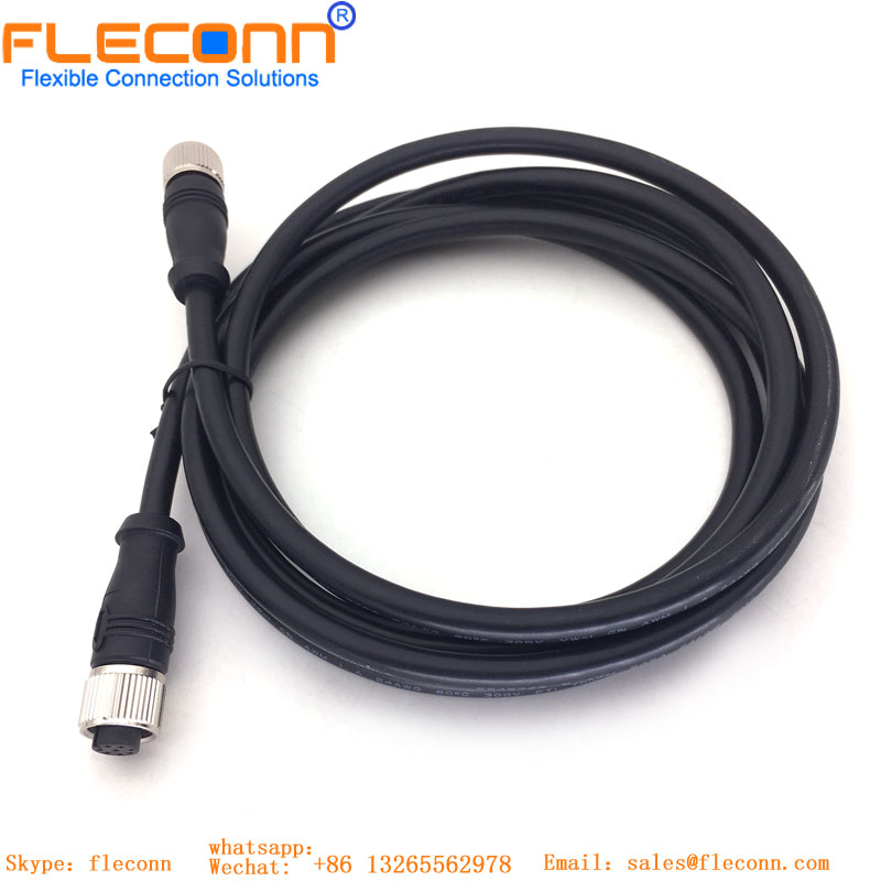 Cabo macho M12 de 6 pinos