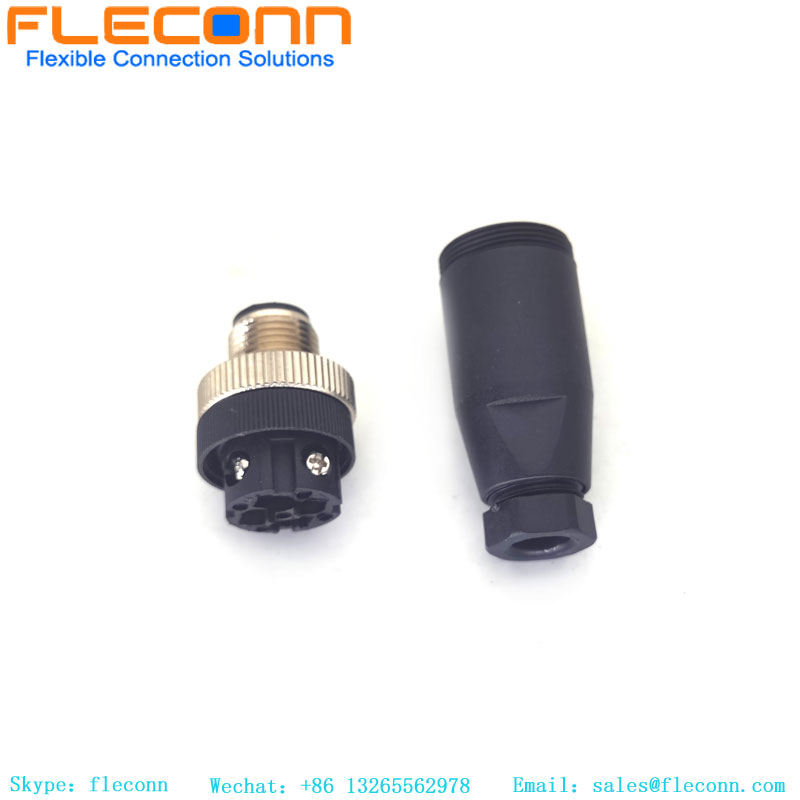 Conector macho M12 de 4 pinos