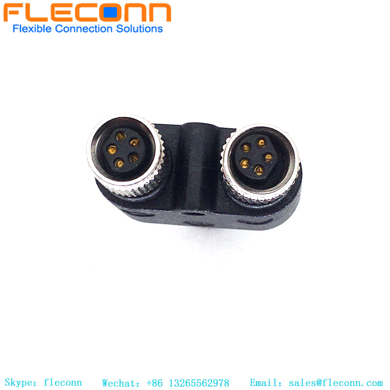 M8 Y tipo macho do conector de 3 pinos para divisor fêmea duplo