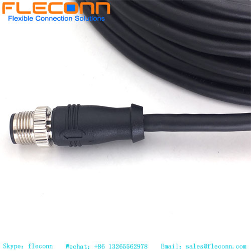 M12 4P Macho com código D para cabo conector RJ45