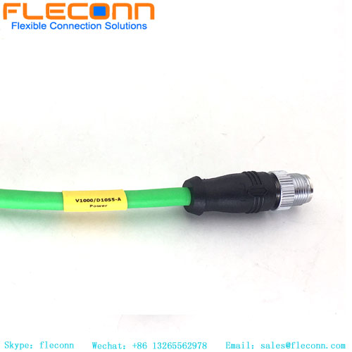 Cabo conector M12 codificado em X para codificado em D, linha de transmissão de alta velocidade Ethernet industrial Cat6A