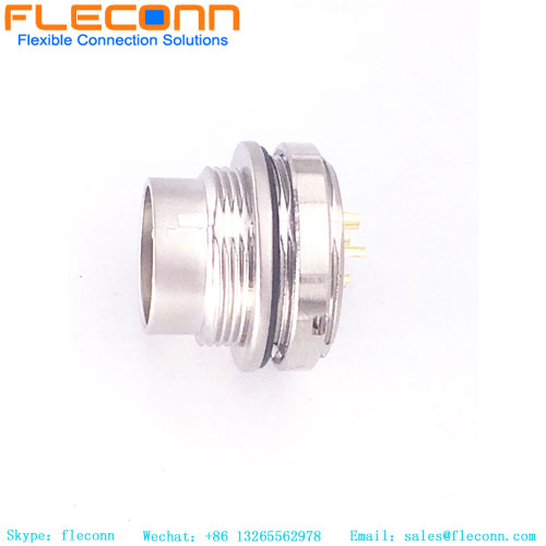 Conector macho de montagem em painel M16 de 4 pinos