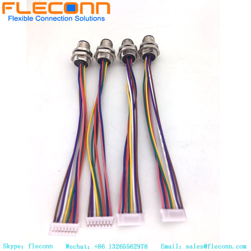 Código M12 Ip67 conector à prova d'água cabo de 5 pinos fio macho circular um código conector de montagem em painel de plástico