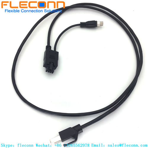 Cabo de chicote de fios fêmea Molex de 3,5 mm passo 8 pinos para RJ45