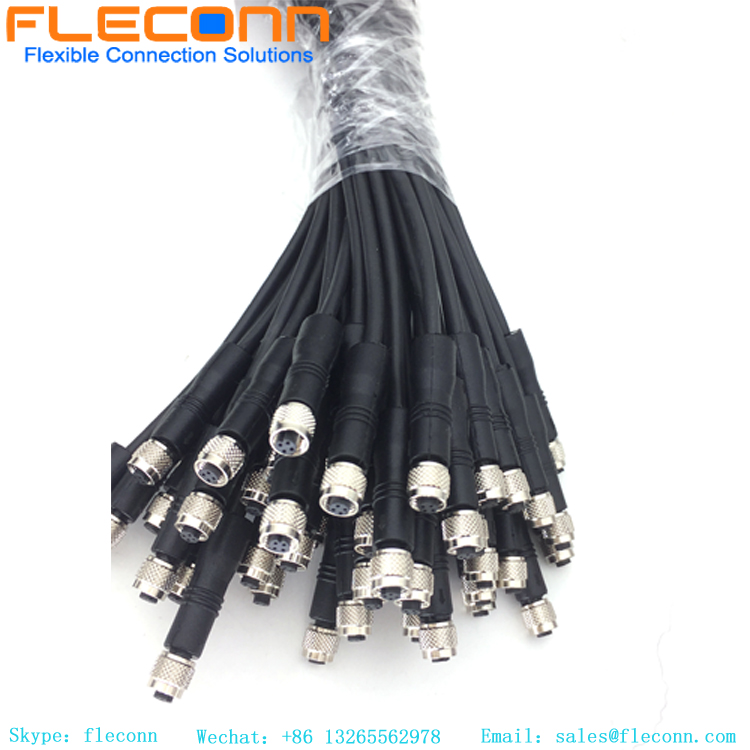 Cabo do sensor M5 conector fêmea de 3 pinos, cabo PUR de classe à prova d'água IP67