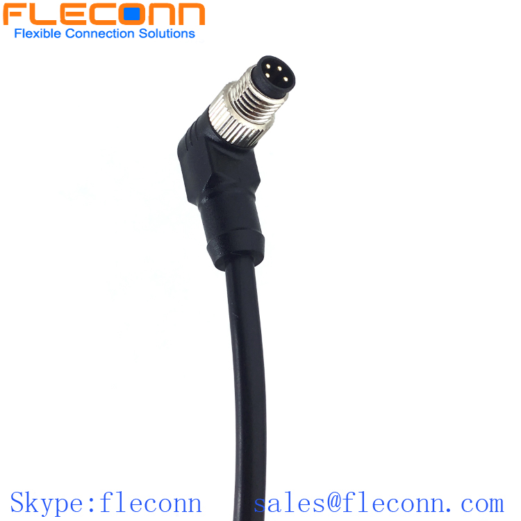 IP67 Waterproof o cabo 3 do conector do ângulo direito M8 4 5 6 8 Pin disponível