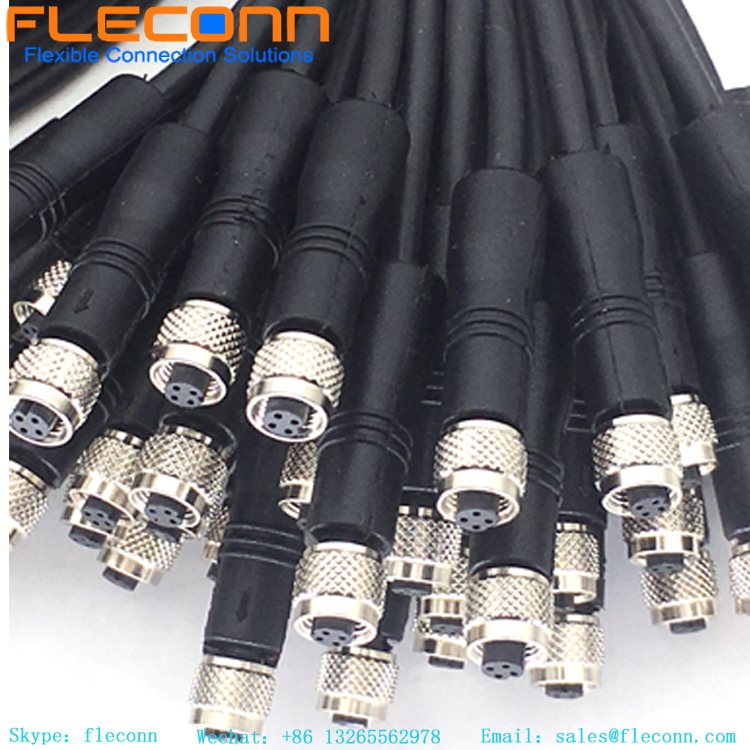 Cabo do sensor M5 conector fêmea de 3 pinos, cabo PUR de classe à prova d'água IP67