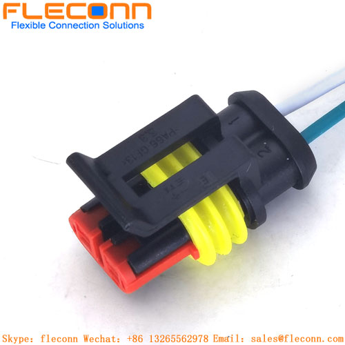 Chicote de fios impermeável 2P do conector de TE 282080-1 AMP fêmea