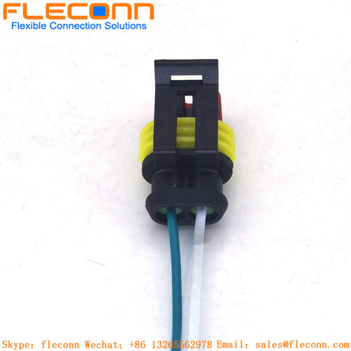 Chicote de fios impermeável 2P do conector de TE 282080-1 AMP fêmea
