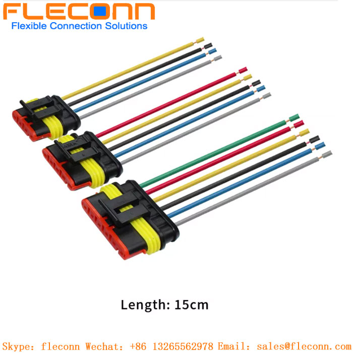 Chicote de fios do conector automotivo à prova d'água personalizado Amp 1.5 Superseal Series 2p 3p 4p 5p 6p