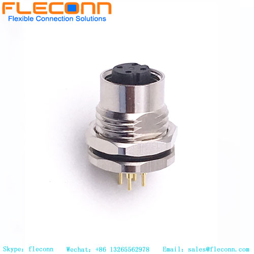 Conector circular de montagem em painel M12