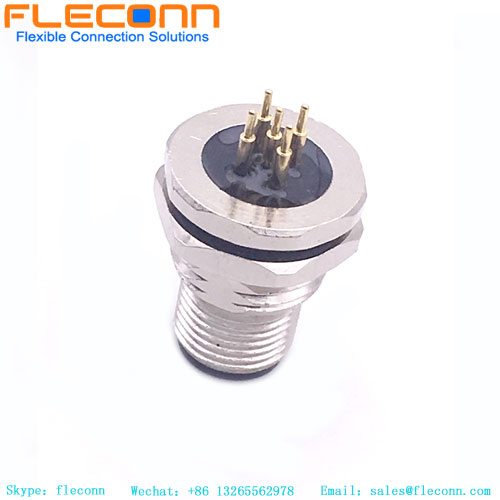 Conector de montagem em painel M12 de 5 pinos