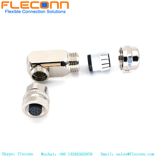 Conector fêmea M12 12 pólos