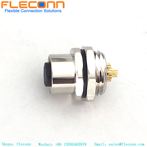 Conector M12 A codificado de 12 pinos, montagem no painel frontal