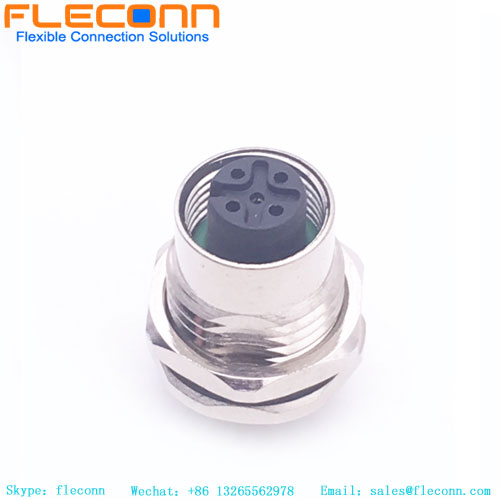 Conector M12 para montagem no painel frontal traseiro