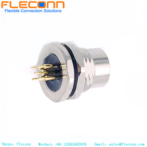 Conector M12 para montagem no painel frontal traseiro