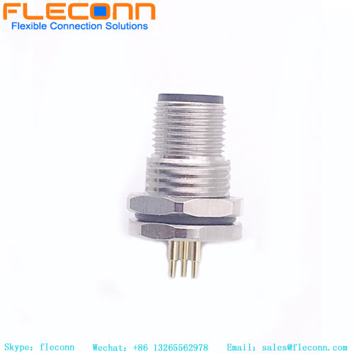 Conector de montagem em painel M12 de 5 pinos