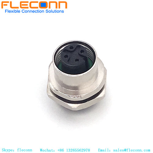 Conector de sensor fêmea M12-A de 4 pinos
