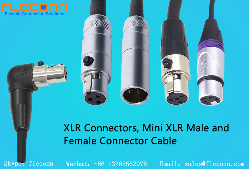 Conectores XLR, cabo conector mini XLR macho e fêmea