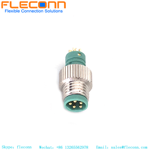 Conector de moldagem de código B macho M8 de 5 pinos