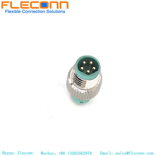 Conector de moldagem de código B macho M8 de 5 pinos