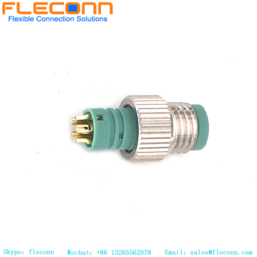 Conector de moldagem de código B macho M8 de 5 pinos