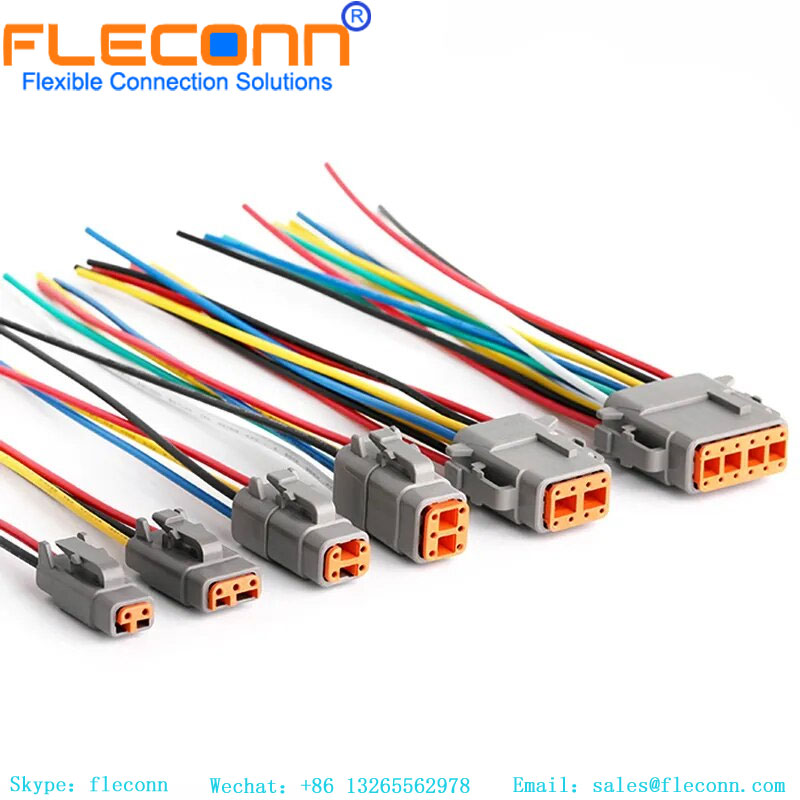 Deutsch 3 pinos automotivo selado plugue elétrico conector à prova d'água chicote de fios série DTM DTM06-3S DTM04-3P