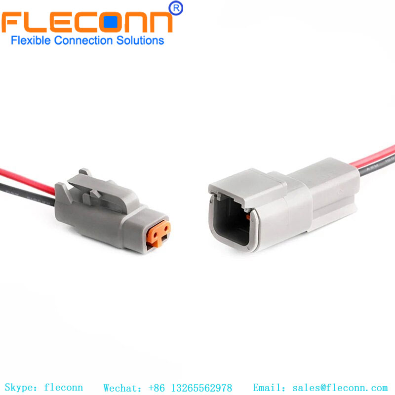 Chicote de fios do conector à prova d'água Deutsch DTM série DTM04-2P