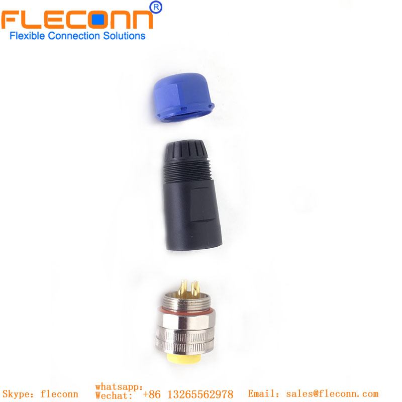 Conector circular de proteção metálica M12 de 17 pinos