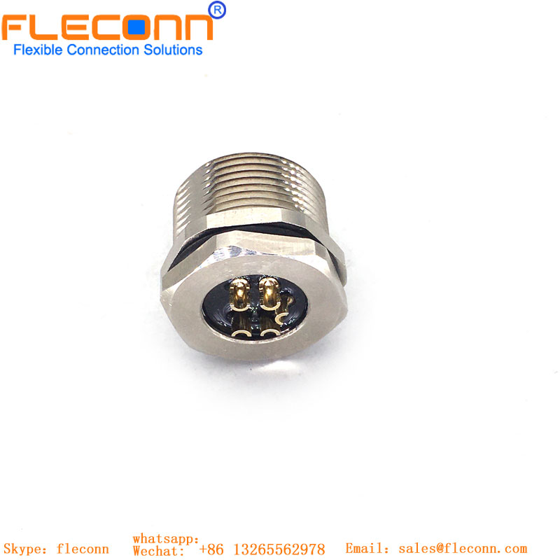 Conector circular de proteção metálica M12 de 17 pinos