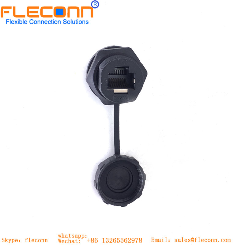 Conector RJ45 à prova d'água com pinos de solda para montagem em placa