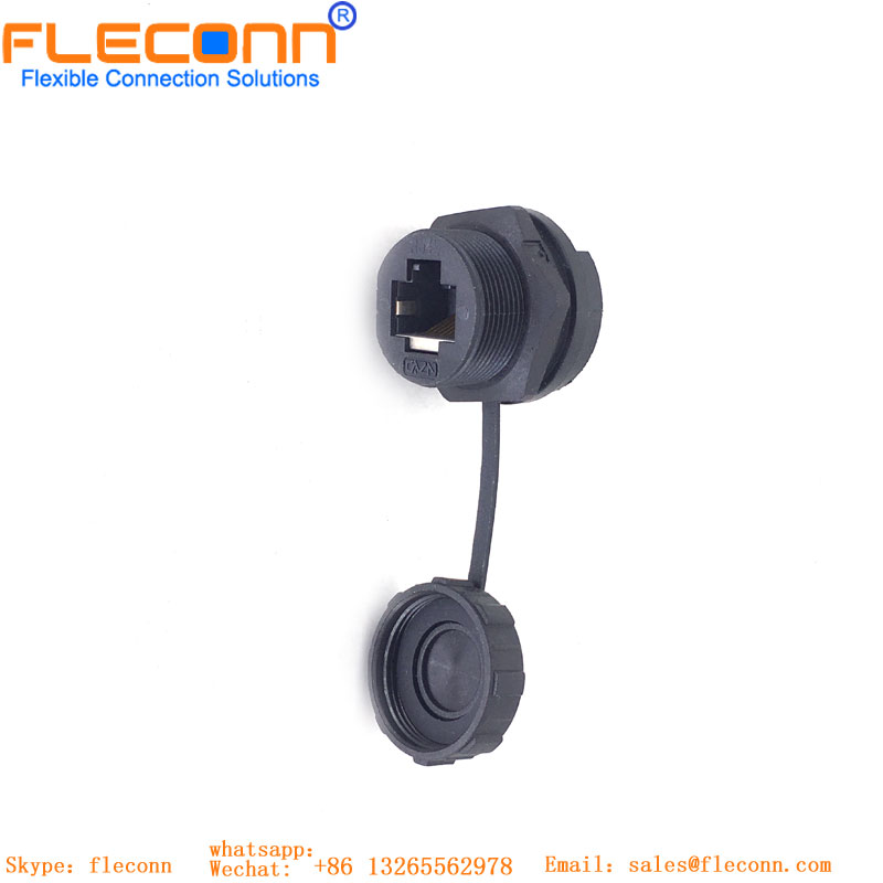 Conector RJ45 à prova d'água para montagem em painel Panel Mount RJ45 Waterproof Connector