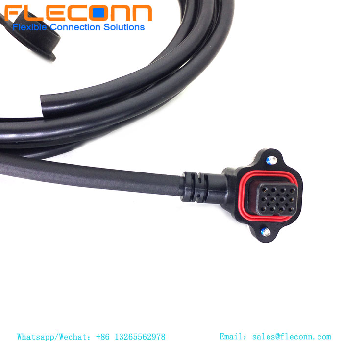 M12 Um conector de montagem em painel traseiro de código 5 pólos com fio para automação de fábrica
