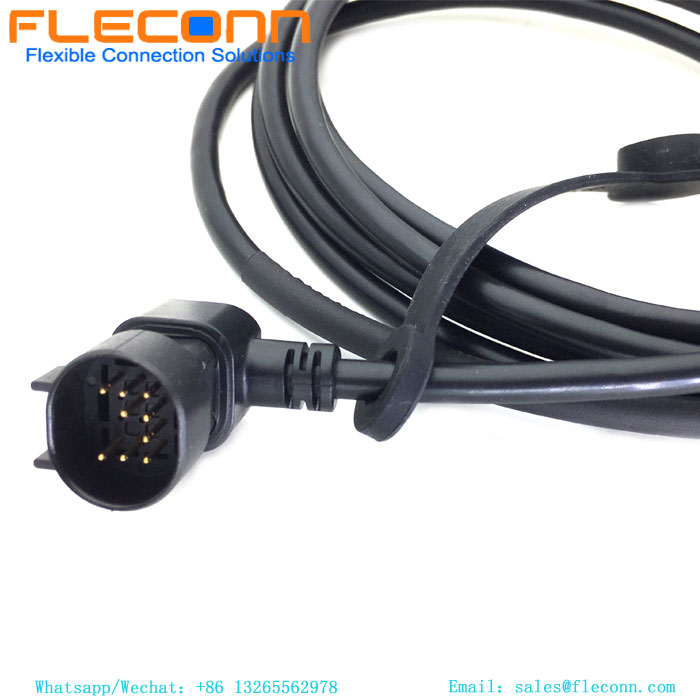 M12 Um conector de montagem em painel traseiro de código 5 pólos com fio para automação de fábrica