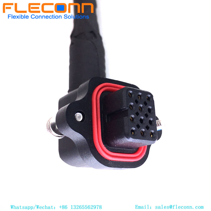 M12 Um conector de montagem em painel traseiro de código 5 pólos com fio para automação de fábrica