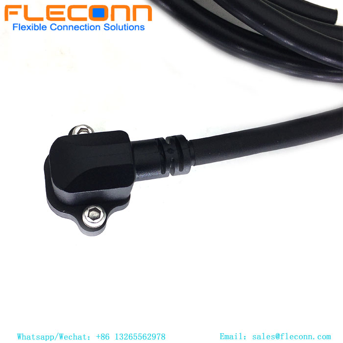 M12 Um conector de montagem em painel traseiro de código 5 pólos com fio para automação de fábrica